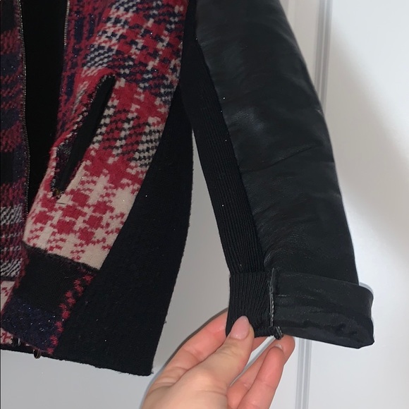 NUDE light shiny jacket with ecoleather sleeves - Picture 3 of 6